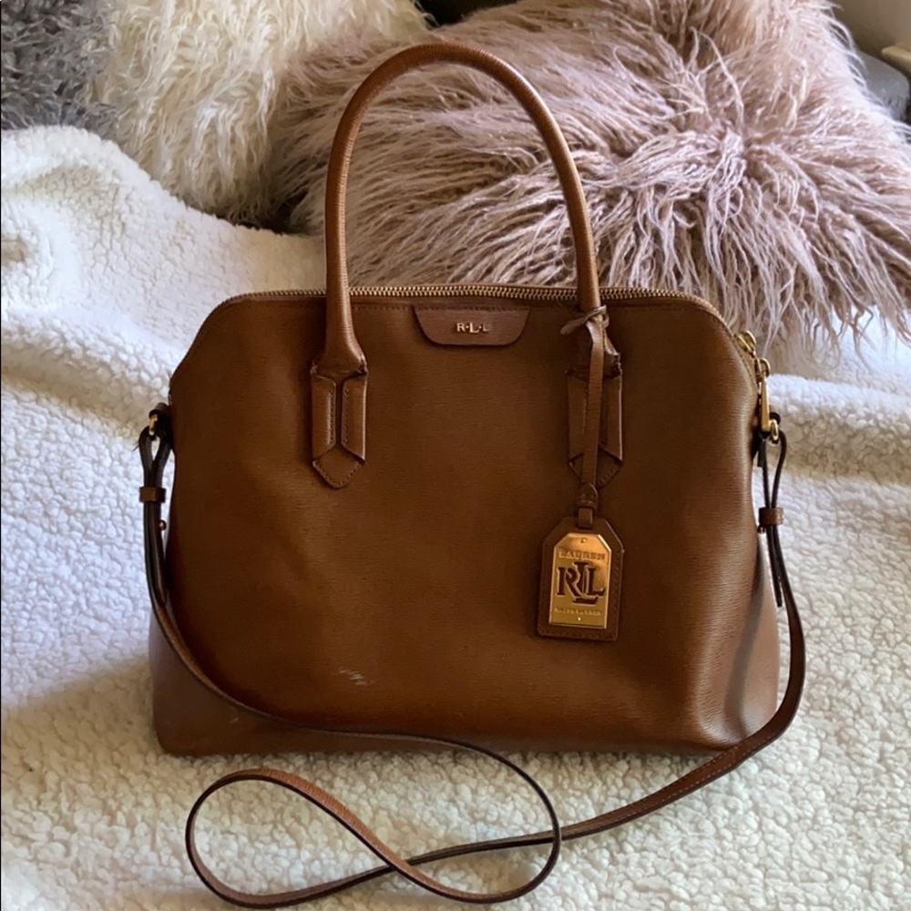 Tan Ralph Lauren Dome Satchel